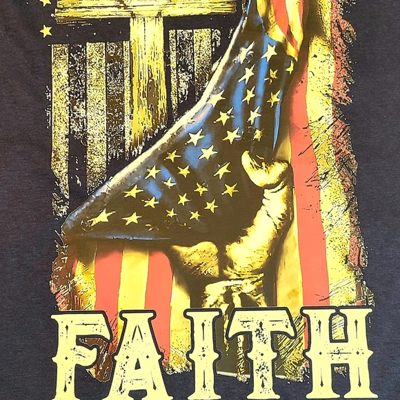 Faith Over Fear Shirt - Christian Patriotic Graphic Tee - Cross Flag Design - Picture 3 of 16